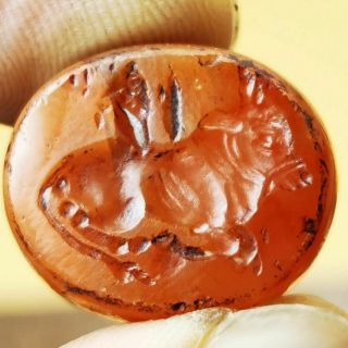 Ancient Rare Unique Agate Stone Sassanian Wonderful Old Stamp Seal 75