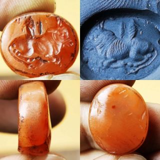 Ancient Rare Unique Agate stone Sassanian Wonderful Old stamp seal 75 2