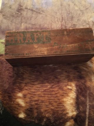 Vintage Antique Wood Kraft American Cheese Box 5lb.  - Kraft Cheese Co Crate