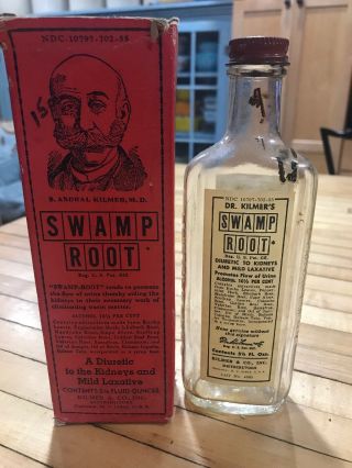 Antique Box & Bottle Dr.  Kilmers Swamp Root Empty But Embossed Label