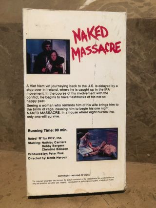 NAKED MASSACRE VHS Horror Killer Sleaze Rare Questar 2
