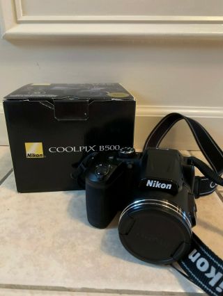 Nikon Coolpix B500 Black,  Lens Cap & Strap.  Perfect,  Rarely