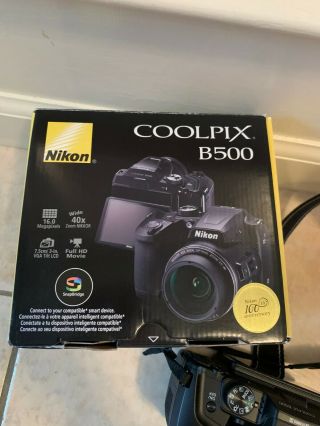 Nikon Coolpix B500 Black,  Lens Cap & Strap.  PERFECT,  Rarely 2