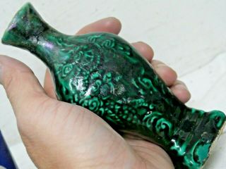 VERY OLD CHINESE GREEN GLAZED VASE WITH 6 CHARACTER MARKS - VERY RARE - L@@K 3
