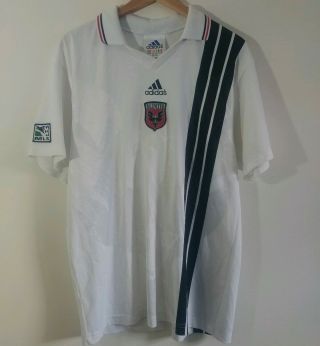 Adidas Dc United Mls Rare 98 - 99 Away Soccer Jersey Vintage White M Medium Adult