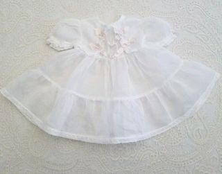 Vintage Antique Baby Doll Dress Sheer Cotton Organdy White Organza
