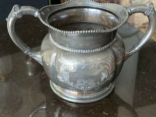Antique Vintage Sugar Bowl By Gem Silver Co Quadruple Plate 600