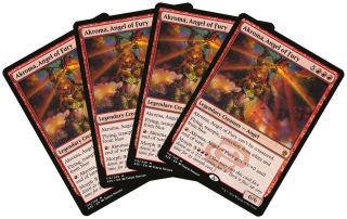 Akroma,  Angel Of Fury [4x X4] Masters 25 Nm - M Red Mythic Rare Mtg Cards Abugames