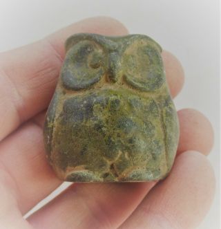 Rare Ancient Greek Bronze Owl Figurine Attica Athens Owl Circa 400bce