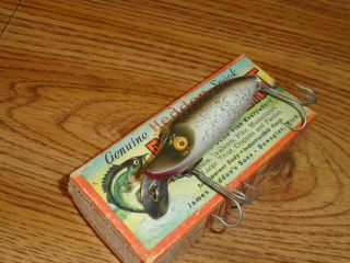 Vintage Fishing Lure Heddon River Runt Spook Floater 9400ss Silver Flitter W/box