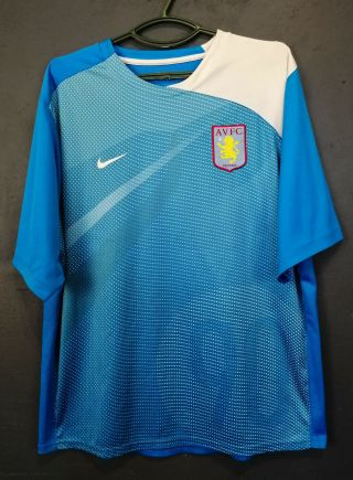Rare Player Issue Nike Fc Aston Villa Blue Soccer Football Shirt Jersey Size Xl