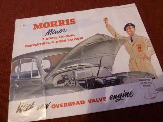 1950s Morris Minor Ohv Sales Showroom Brochure Rare