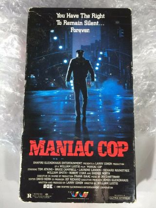 Maniac Cop Vhs Rare 1988 Trans World Entertainment Bruce Campbell
