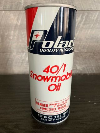 Full Vintage Polaris Snowmobile Oil Can Nos Minty
