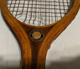 Vintage A.  G.  Spalding & Bros.  Greenwood No.  4 Wood Tennis Racket RARE OLD 1900 ' s 3
