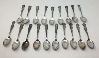 16 Wm Rogers & Son Aa Silverplate State Spoons/teaspoons 6 " Plus 3 Others