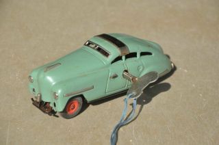 Rare Vintage Green Schuco Fex 1111 Wind Up Litho Car Tin Toy,  Germany