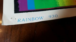 Vintage FLOCKED POSTER 70 ' s Rainbow 930 Black Light Funky Enterprises 2