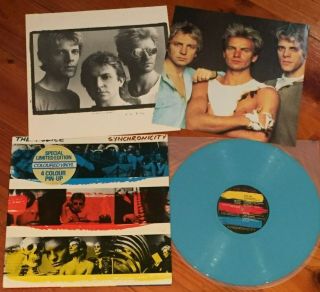 The Police:synchronicity.  Rare Aussie/oz Australian Tour 1984 Blue Vinyl,  Poster