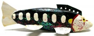 Vintage Rudy Zwieg Trout Listed Carver Folk Art Fish Spearing Decoy Ice Fishing