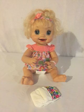 Hasbro 2007 Baby Alive Learns To Potty Doll Dress Soft Face Diapers Rare Euc