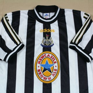 Newcastle United 1997 1999 Home Shirt Rare Classic Adidas Brown Ale (m)