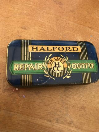 Halford Repair Outfit Tin - Rare De Luxe Blue Tin (unusal Find) - 1960/70’s
