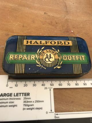 HALFORD REPAIR OUTFIT TIN - Rare De Luxe Blue Tin (Unusal Find) - 1960/70’s 2