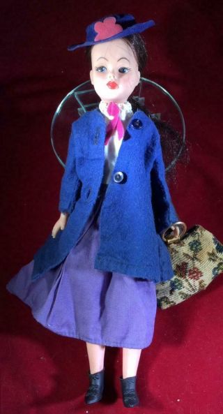Vintage Horsman Mary Poppins Doll In Outfit 12 " 1960s 1970s