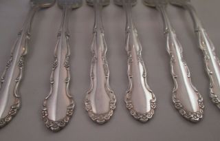A Vintage Set of 6 Silver Plated Dessert Forks by Oneida - Dover Pattern 2