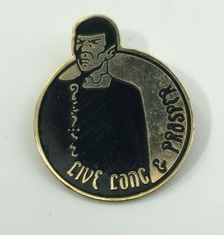 Vintage Star Trek Live Long And Prosper Mr Spock Ppc Collectible Pin Rare Htf