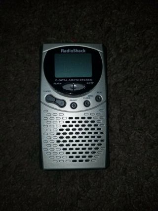 Radio Shack Am/fm Stereo Pocket Radio Rare Model 12 - 802 Digital Tuning W/ Alarm