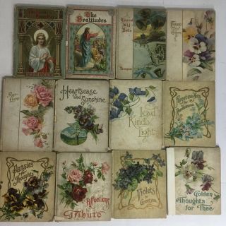 Set Of 12 Antique Cupples & Leon,  Berger,  Or Holiday Publishing Books Cir.  1900s