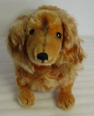 Large Vintage 50s Steiff Mohair Waldi Dachshund Dog
