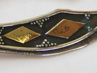 Nr Fine Vintage/antique 22k Yellow Gold & 925 Silver Designer Earrings