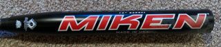 Rare Miken 20th anniversary senior softball bat,  30 ounce,  end load. 2