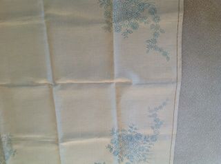 Vintage Linen Table Cloth Printed With Embroidery Design