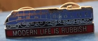 Blur Modern Life Is Rubbish 93 Rare Enamel Pin Badge & Gig Ticket Cond