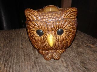 Vintage 3 - Faced Owl Planter - Mid - Century - Rare And Unusual