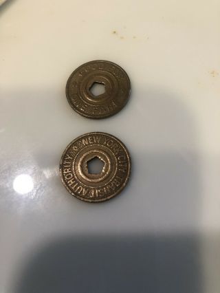 Rare Vintage York City Subway Token Coins (2) Metro Transit Authority
