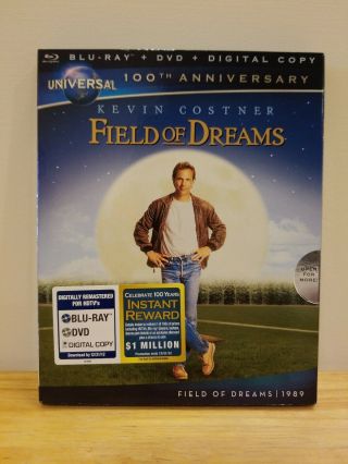 Field Of Dreams (blu - Ray,  Dvd,  2012) Anniversary Edition With Rare Oop Slip