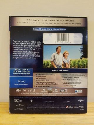 Field of Dreams (Blu - ray,  DVD,  2012) Anniversary Edition with Rare OOP Slip 2