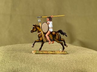 Rare 30mm Flat Zinnfiguren Warrior On Horseback Pro - Painted