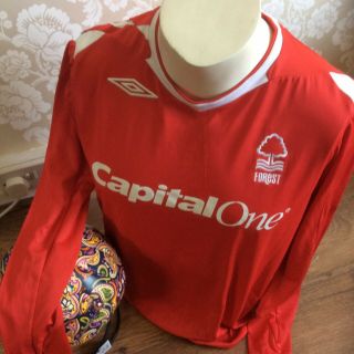 Nottingham Forest Rare Long Sleeved Home Football Shirt Medium Foc Postage Uk