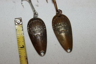 Vtg Shell Oil Gas Advertising Promo Small 1 3/8 " Trout Spoon Fishing Lures