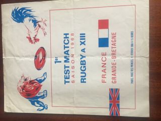 Rare France V Great Britain Rugby League Programme 1968 In French