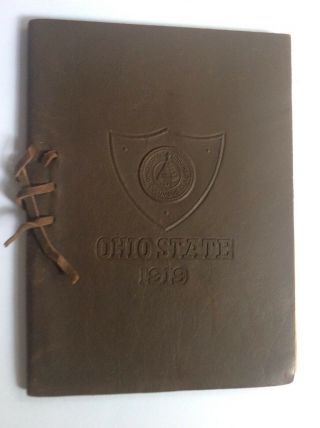 Antique Ohio State University 1919 Leather Commencement Graduation Book Booklet