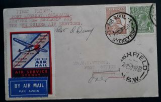 Rare 1933 Australia Signed First Flight Cover Port Moresby To Salamaua - Guinea