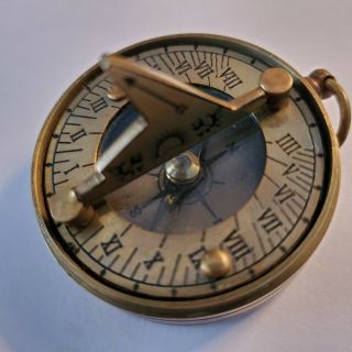 Maritime Dolland London 1885 Antique Brass Sun Dial Pocket Compass 2