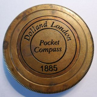 Maritime Dolland London 1885 Antique Brass Sun Dial Pocket Compass 3